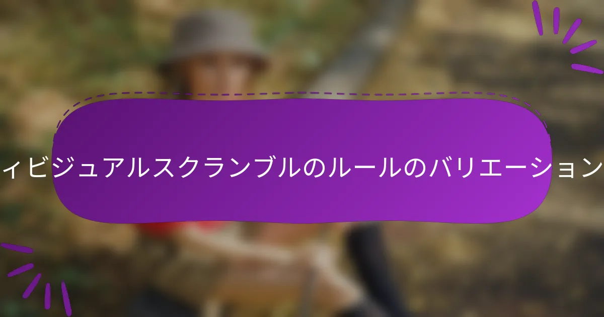 インディビジュアルスクランブルのルールのバリエーションとは？