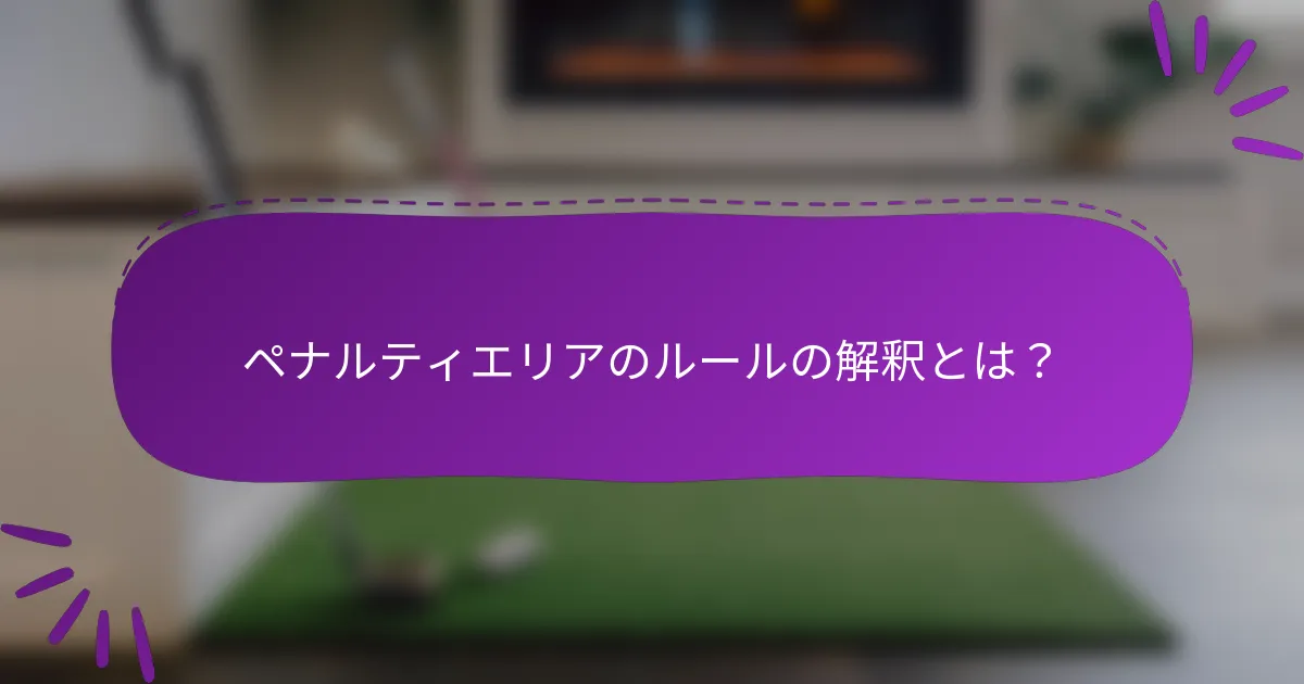 ペナルティエリアのルールの解釈とは？