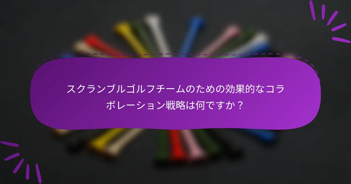 スクランブルゴルフチームのための効果的なコラボレーション戦略は何ですか？